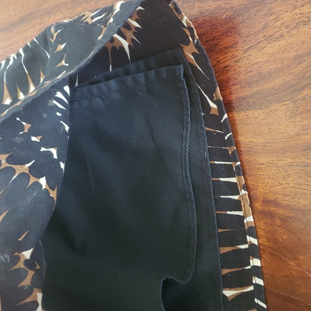 LIZ & CO Black Brown Spiral Burst A Line Cotton Skirt Boho Size 14 - Picture 11 of 11